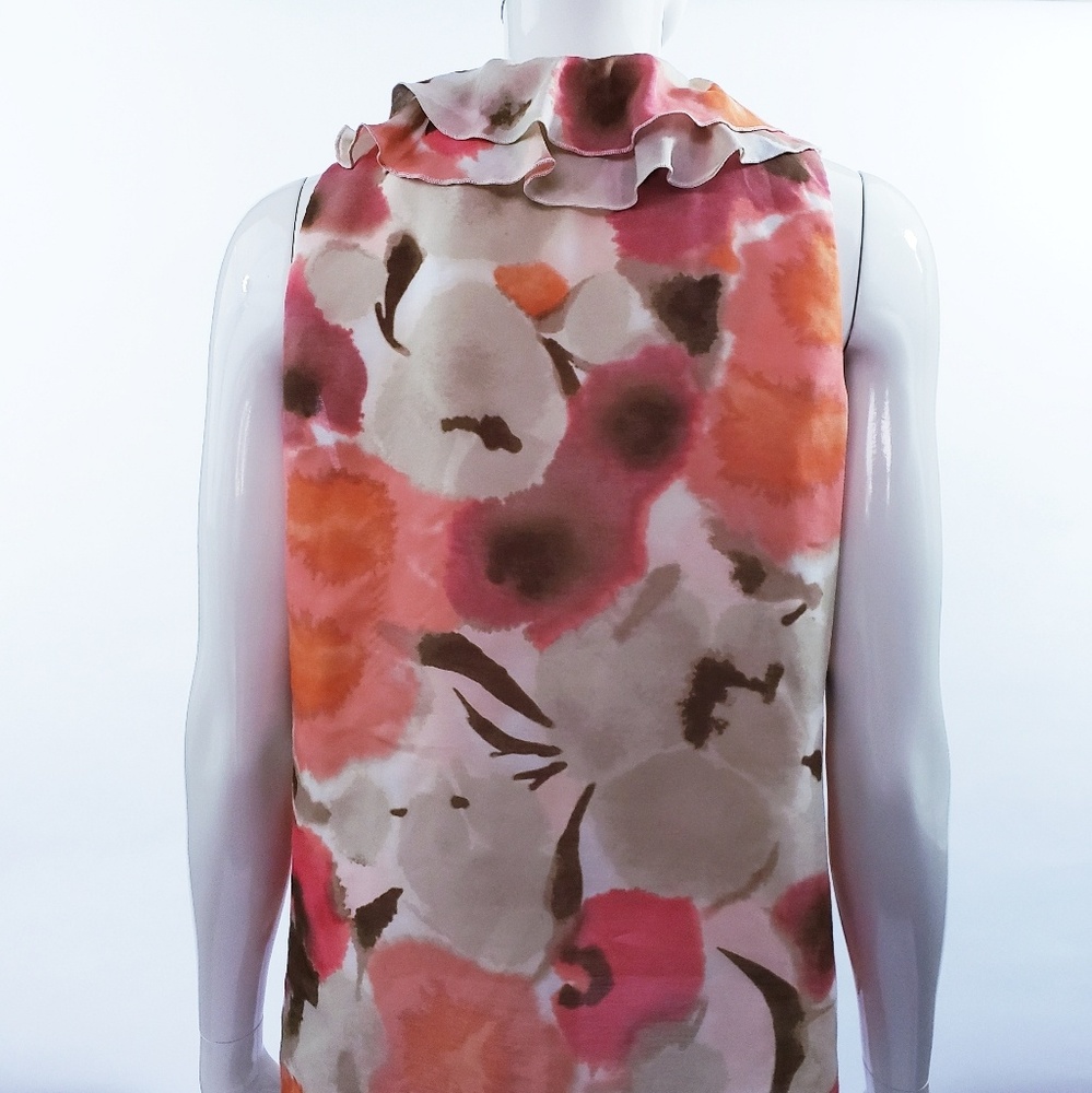 Loft | Sleeveless Ruffle Neckline Top Size Med - Picture 6 of 8